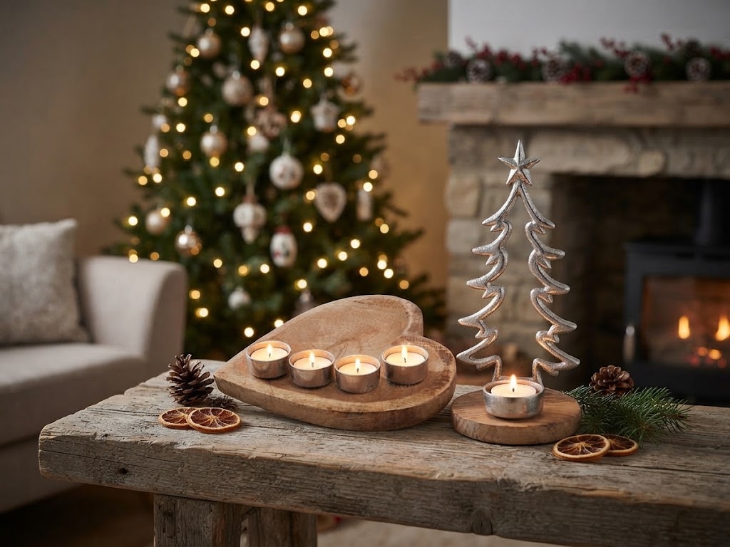 Adventní svícen - srdce